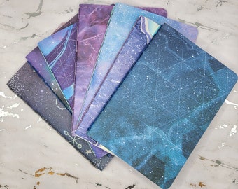 Dotgrid Travelers Notebook | Chainstitch Binding | Galaxy and Geode Patterns
