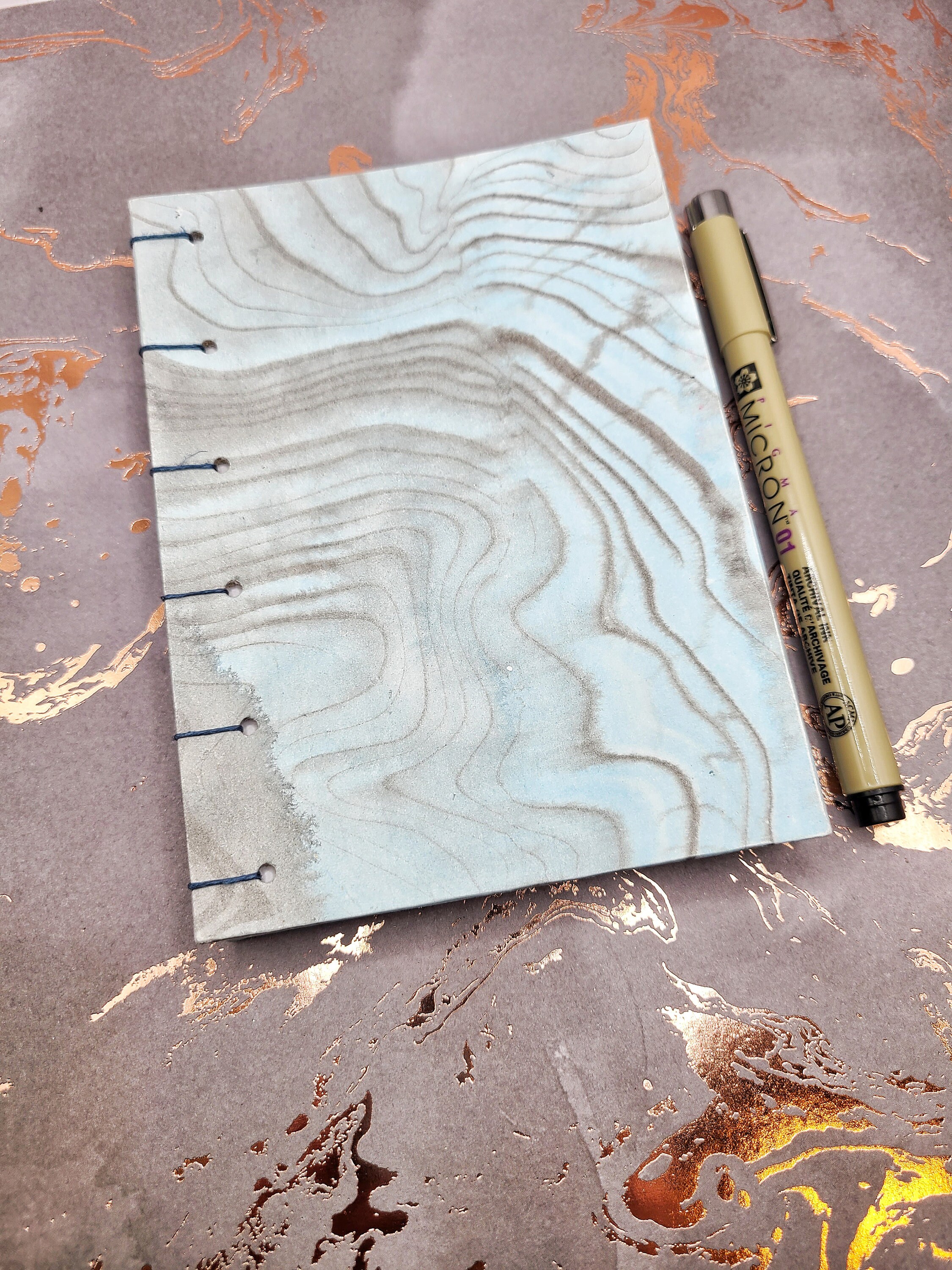 Marbled Paper Dot Grid Bullet Journal Handmade Journal - Etsy