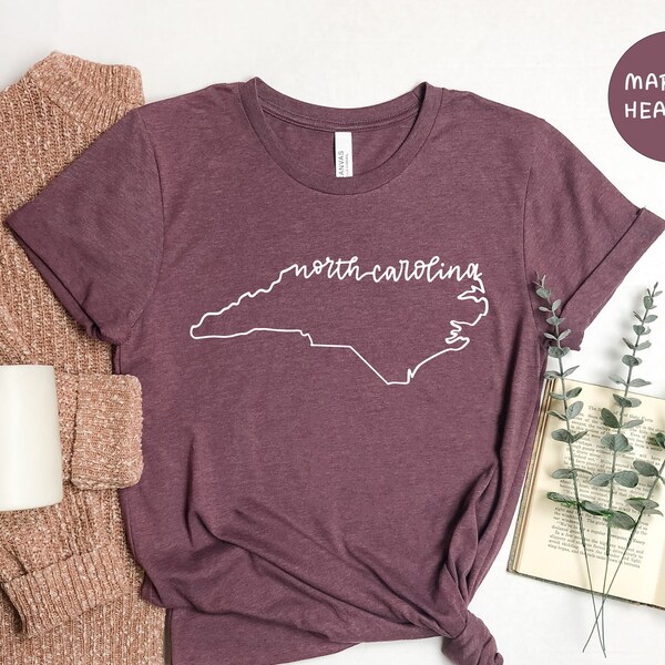 North Carolina Map Etsy