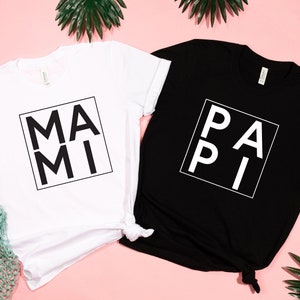 Mami Papi Shirt, Matching Family Shirt, New Mom Shirt, New Dad Shirt, Gift for Dad, Gift for Mom, Pregnancy Announcement