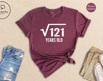 Square Root Of 121 Years Old Shirt, 11th Birthday Shirt, Born In 2013 Shirt, 11th Birthday Gift, 11th Birthday Party Shirt