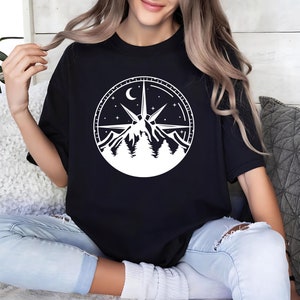 Compass Shirt, Mountain Shirt, Hiking Shirt, Outdoor Shirt, Camper Gift, Nature Lover Gift, Traveler Shirt, Nature Lover Shirt, Camping Tee