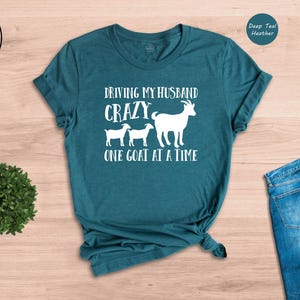 Camiseta divertida con cabra, Camiseta para volver loco al marido, Regalo para esposa de granjero imagen 4