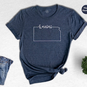 Kansas State Shirts, Kansas State Map Shirt, Kansas Travel Gifts, Kansas Apparel, Kansas Lover Shirt, Kansas Travel T-Shirt, Kansas Mom Gift