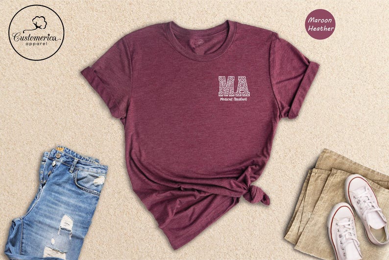 Medical Assistant T-Shirt, Leopard MA Print, Med School Shirt image 7