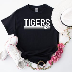 Tigers Paw Shirt, School Spirit Mascot Tee, Game Day Football Shirt, Tigers Team Fan T-Shirt, Gift for Mom