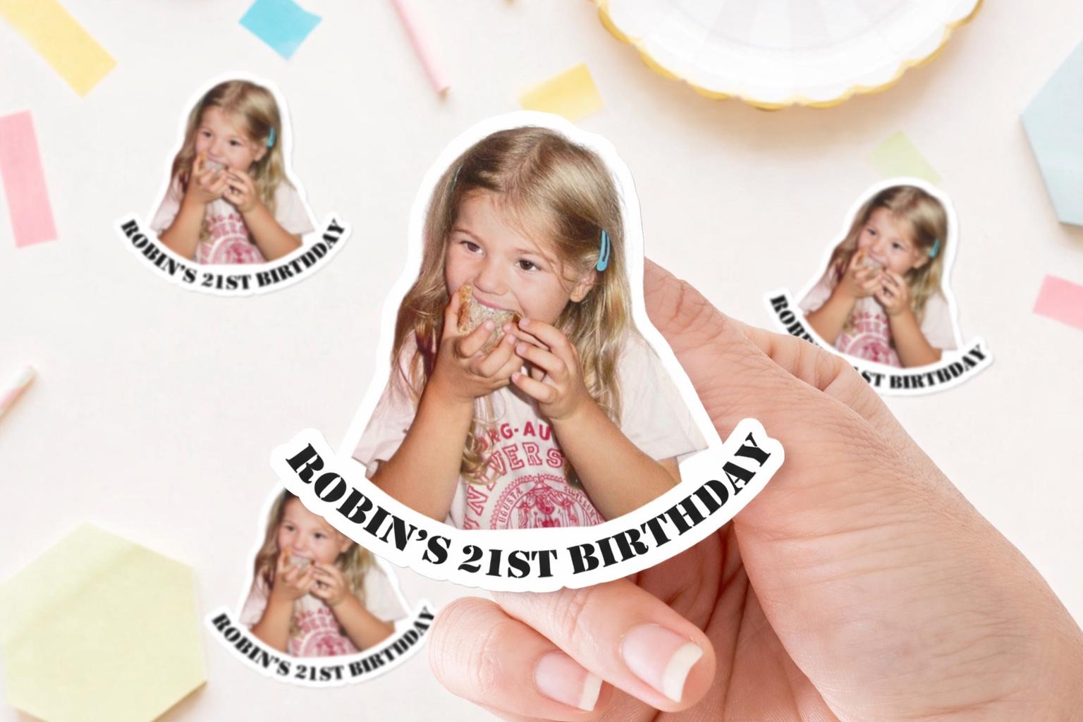 Custom Face Stickers,personalized Stickers, 21st Birthday Stickers ...