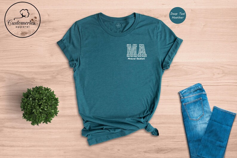 Medical Assistant T-Shirt, Leopard MA Print, Med School Shirt image 6