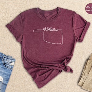 Oklahoma State Shirts, Oklahoma State Map Shirt, Oklahoma Travel Gifts, Oklahoma Clothing, Oklahoma State Sweatshirt, Oklahoma Mom Shirt