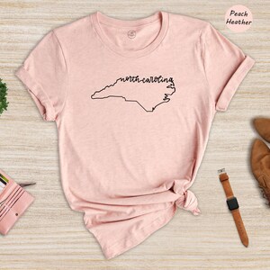 Camiseta con el mapa de Carolina del Norte, recuerdo de viaje de Carolina del Norte imagen 6