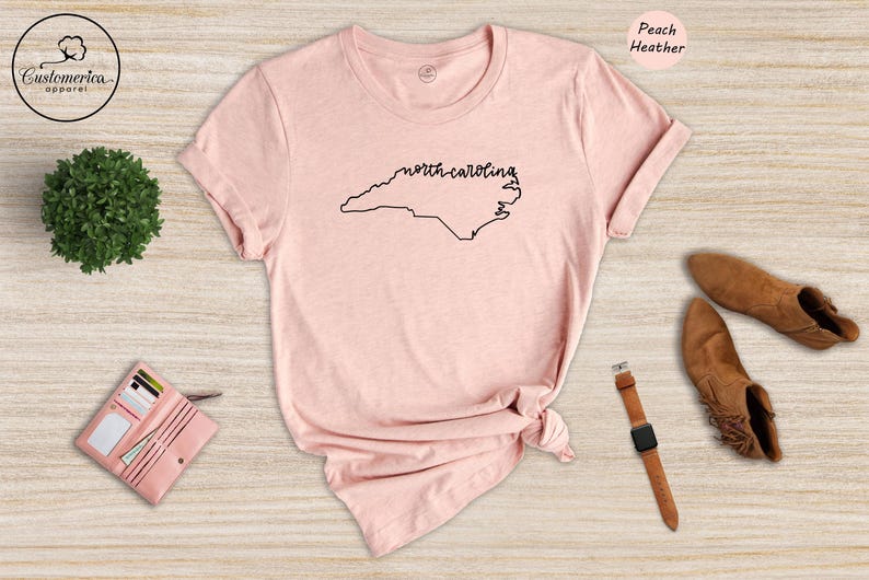 Camiseta con el mapa de Carolina del Norte, recuerdo de viaje de Carolina del Norte imagen 6