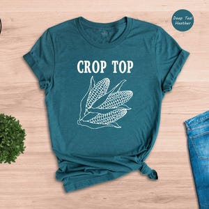 Corn Graphic Crop Top, Funny Farm Shirt Bild 6
