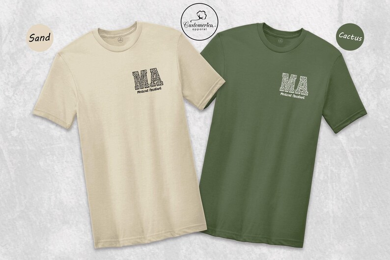 Medical Assistant T-Shirt, Leopard MA Print, Med School Shirt image 4