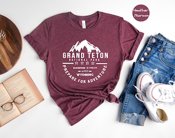 Grand Teton National Park Shirt, Hiking Camping Travel Tee