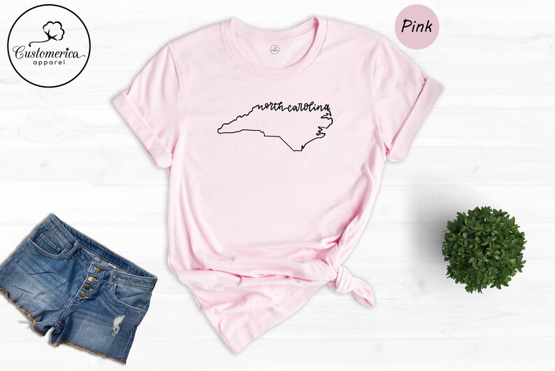 Camiseta con el mapa de Carolina del Norte, recuerdo de viaje de Carolina del Norte imagen 7
