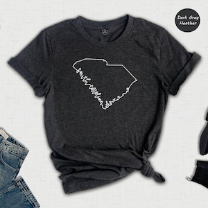 South Carolina State Shirts, South Carolina State Map Shirt, South Carolina Travel Gifts, South Carolina Clothing, South Carolina Sweatshirt