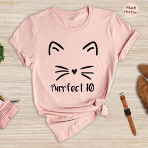 Purrfect 10 Shirt, Tenth Birthday Shirt, 10 Year Old Gift, 10th Birthday Shirt, Funny Cat Shirt, Birthday Gift, 10 Year Old Sweatshirt