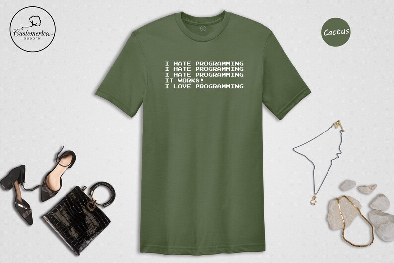 I Hate Programming I Love It Shirt, Funny Coder Tee, Programmer Gift for Software Engineer, Coding Humor T-Shirt afbeelding 3