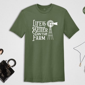 Life Is Better on the Farm Shirt, Farming Life T-Shirt, Windmill Shirt, Farm Life Shirt, Farm Lover Gift, Farm Outfit, Farmer T-Shirt