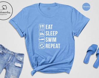 Eat Sleep Swim Repeat T-Shirt, Swim Team Tee