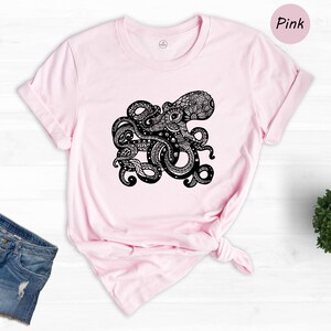 Octopus T-Shirt, Sea Monster Kraken Tee, Ocean Fishing Shirt Bild 3