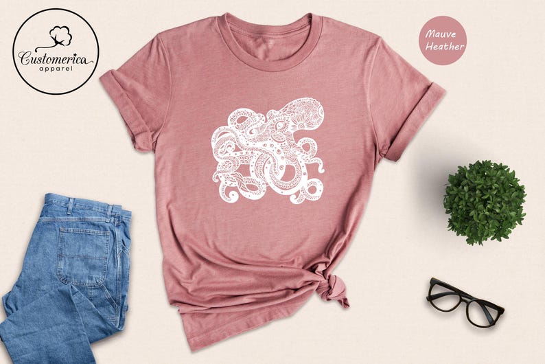 Octopus T-Shirt, Sea Monster Kraken Tee, Ocean Fishing Shirt Bild 2