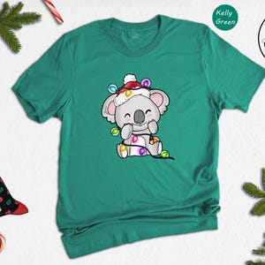 Christmas Koala T-Shirt, Holiday Lights Animal Tee