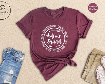 Admin Office Squad, Group Team Matching, Gift for Admin, Admin Assistant, Office T-Shirt, Coworker Shirt, Matching Staff Shirt