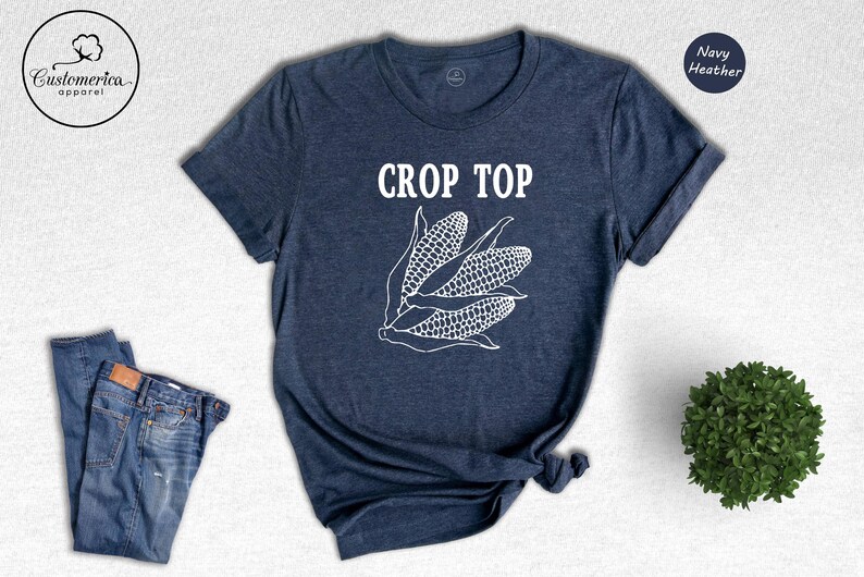 Corn Graphic Crop Top, Funny Farm Shirt Bild 5