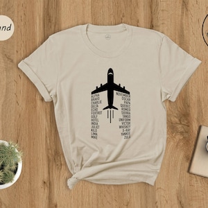 Pilot Alphabet Shirt, Aviation Shirt, Pilot Gift, Airplane Shirt, Aviation Alphabet, Airline Pilot, Flying Pilot T-Shirt, Flying Instructor