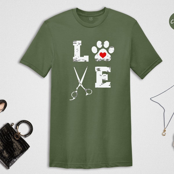 LOVE Dog Groomer Shirt, Gift For Dog Groomer, Dog Groomer T shirt, Dog Groomer Gift, Dog Lover Sweater, Pet Groomer Sweatshirt, Dog Shirt