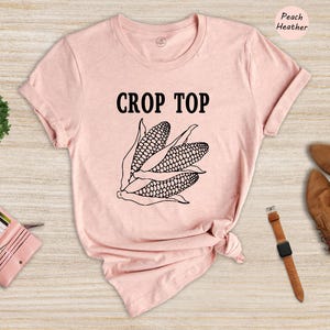 Corn Graphic Crop Top, Funny Farm Shirt Bild 7
