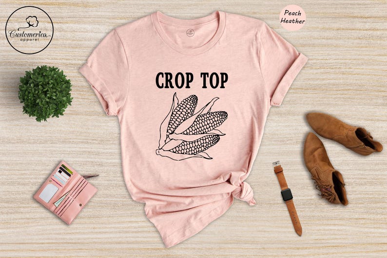 Corn Graphic Crop Top, Funny Farm Shirt Bild 7