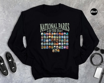 National Parks Sweatshirt, Nature Lover Gift, Camping Trip Sweater