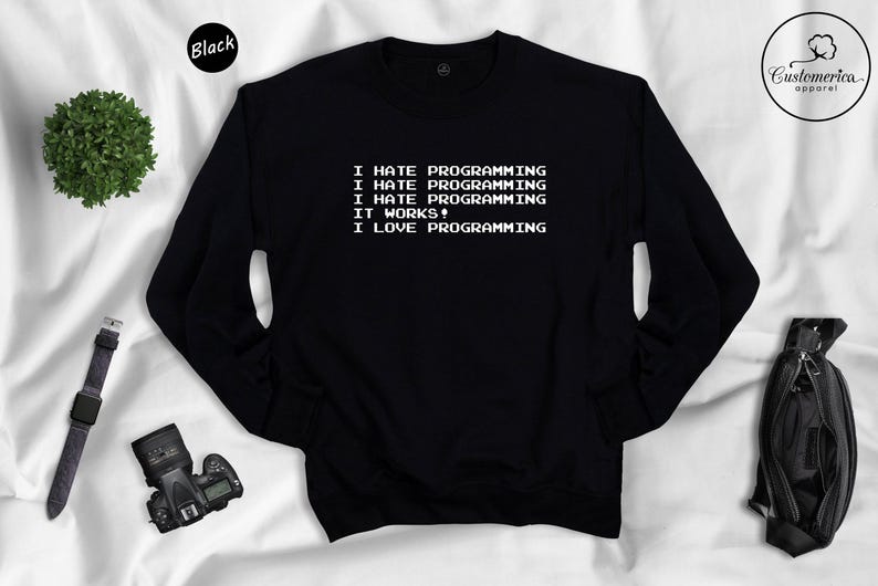 I Hate Programming I Love It Shirt, Funny Coder Tee, Programmer Gift for Software Engineer, Coding Humor T-Shirt afbeelding 8