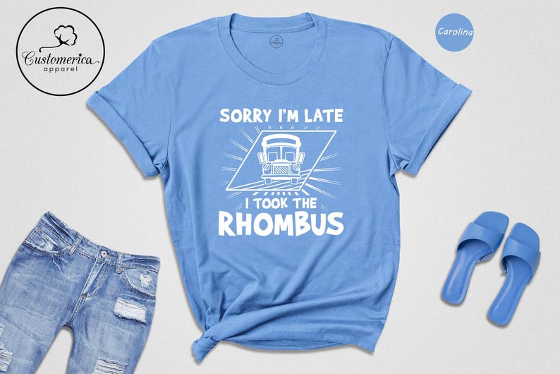Funny Math Teacher T-Shirt, Rhombus Geometry Gift image 2
