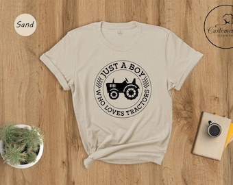 Boy Who Loves Tractors Shirt, Funny Farmer Tee