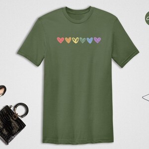 Rainbow Hearts Pride T-Shirt, LGBTQ Love Is Love Shirt image 4