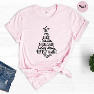 Feliz Navidad Shirt, Spanish Christmas Tree Tee, Family Holiday Gift Shirt image 5