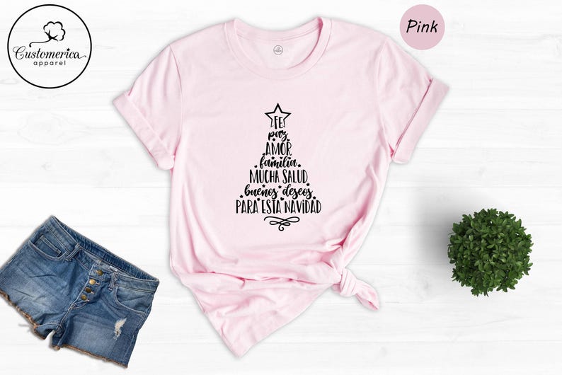 Feliz Navidad Shirt, Spanish Christmas Tree Tee, Family Holiday Gift Shirt image 5