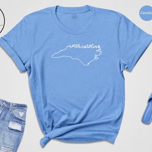 Camiseta con el mapa de Carolina del Norte, recuerdo de viaje de Carolina del Norte imagen 4