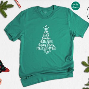 Feliz Navidad Shirt, Spanish Christmas Tree Tee, Family Holiday Gift Shirt image 3