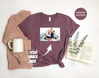 Custom Photo T-Shirt, Personalized Family Picture Shirt, Photo Gift for Mom Dad