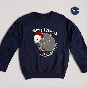 Merry Hissmas Opossum T-Shirt, Funny Christmas Animal Shirt image 8