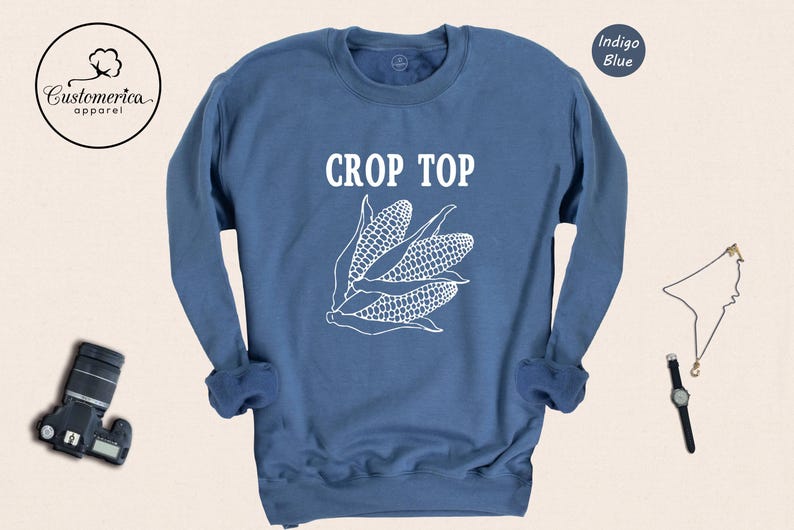 Corn Graphic Crop Top, Funny Farm Shirt Bild 8