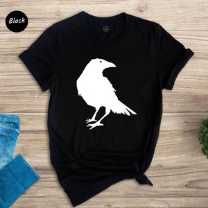 Traje de pájaro cuervo, camisa de cuervos negros, camisa de cuervos, camisa de cuervo cuervo, camisa de cuervo cuervo, camisa de pájaro cuervo, camiseta de cuervo, camiseta de cuervo