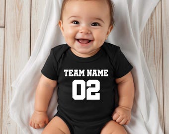 Personalized Baby Football Jersey Bodysuit Custom Name Number Infant Sports Newborn Game Day Gift First Birthday Shirt