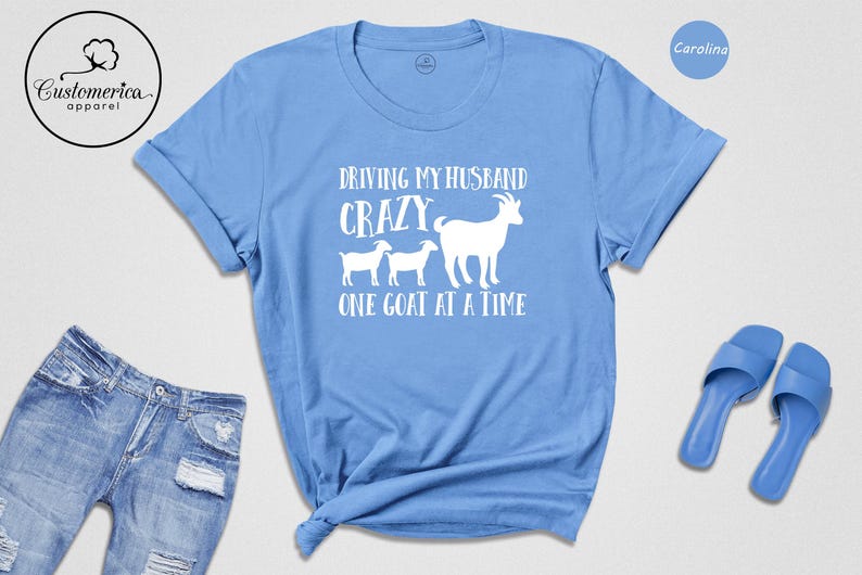 Camiseta divertida con cabra, Camiseta para volver loco al marido, Regalo para esposa de granjero imagen 3