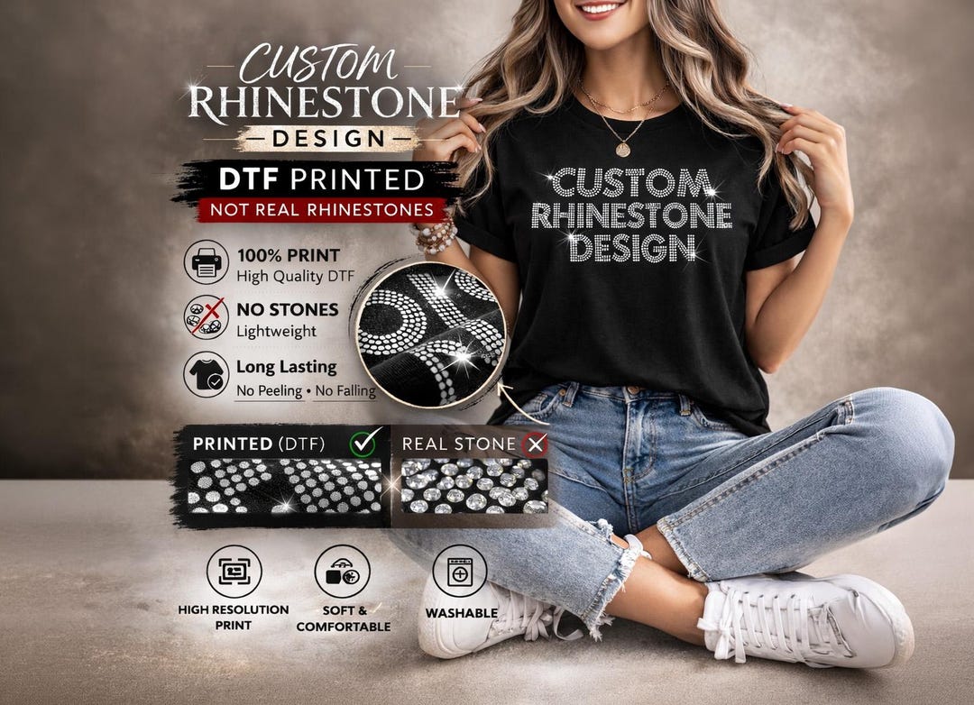 Custom Bling Rhinestone Shirt: Sparkling Personalized Fashion Tee - Etsy