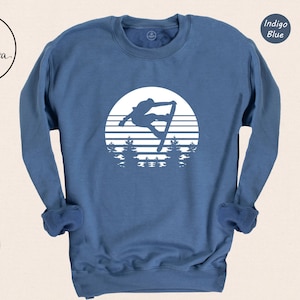 Retro Snowboarding Sweatshirt, Vintage Ski Trip Gift